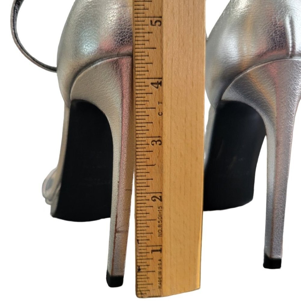 Saint Laurent Argento Silver Heels Size 36 - Picture 3 of 16
